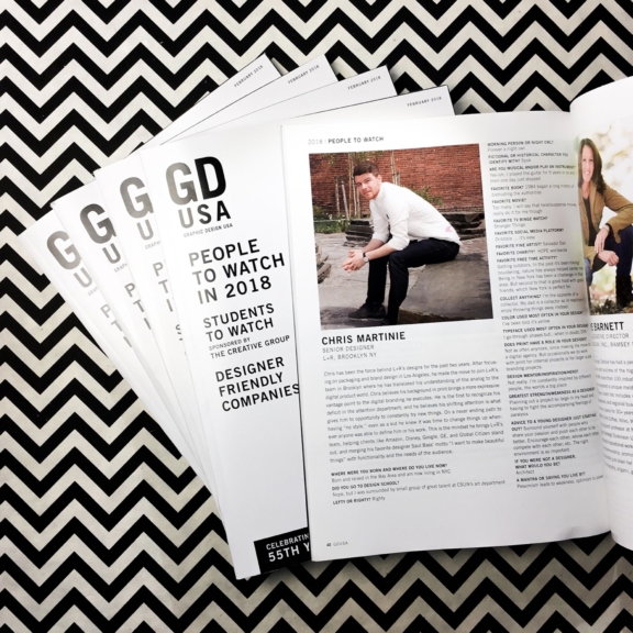 L+R Senior Designer, Chris Martiníe named in GDUSA’s “People to Watch in 2018” hero image